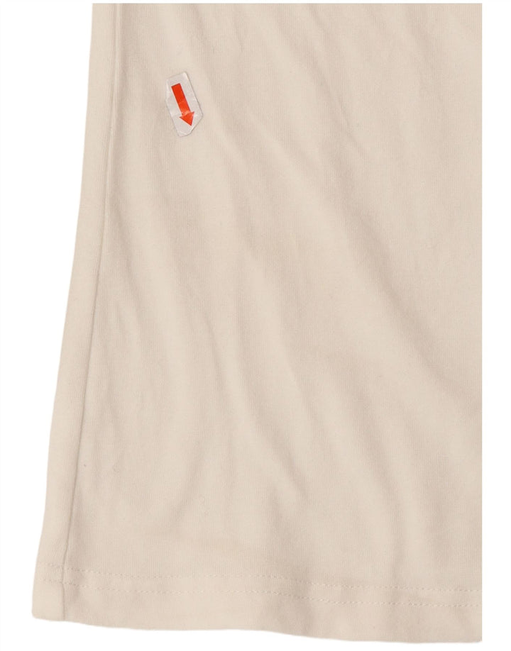 ADIDAS Womens Graphic Top Long Sleeve UK 10 Small White Cotton