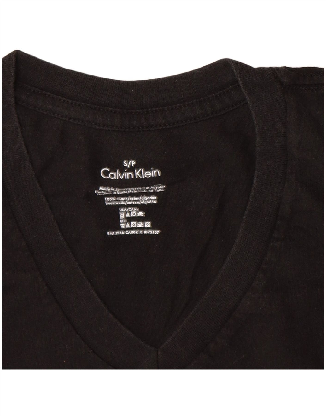 CALVIN KLEIN Herre T-Shirt Top Lille Sort Bomuld