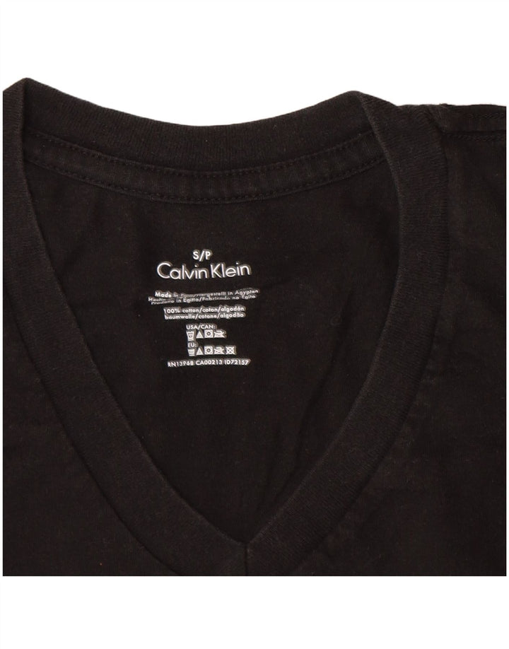 CALVIN KLEIN Herre T-Shirt Top Lille Sort Bomuld