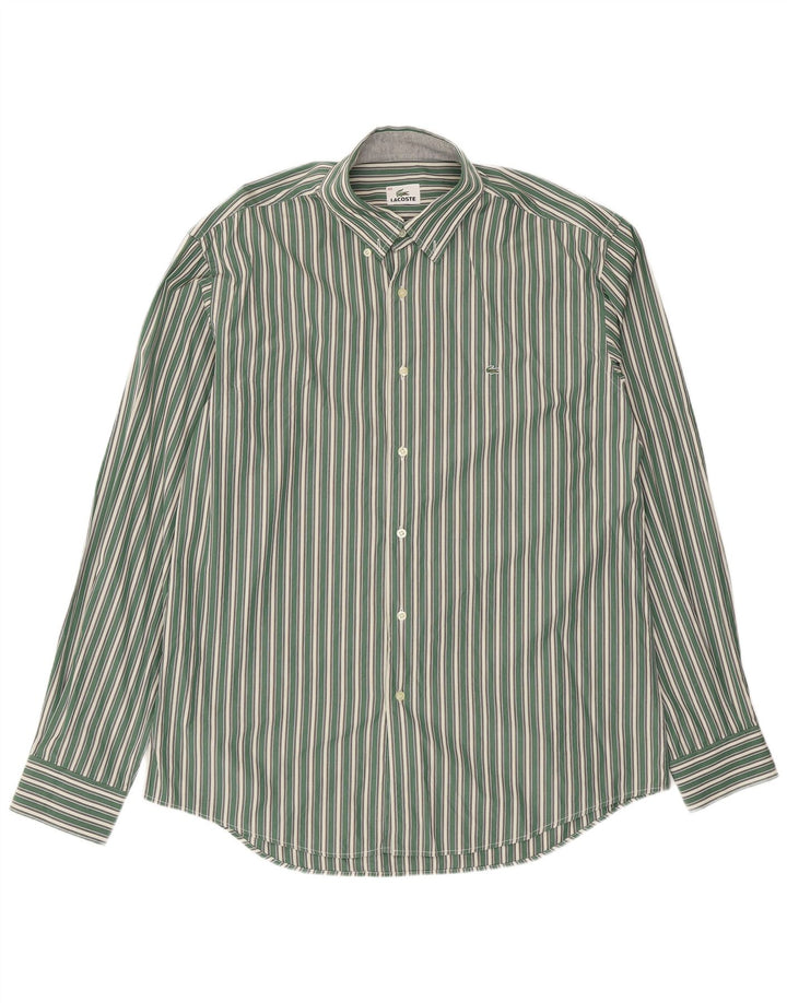 Lacoste Herreskjorte str. 42 Stor Grøn Stribet