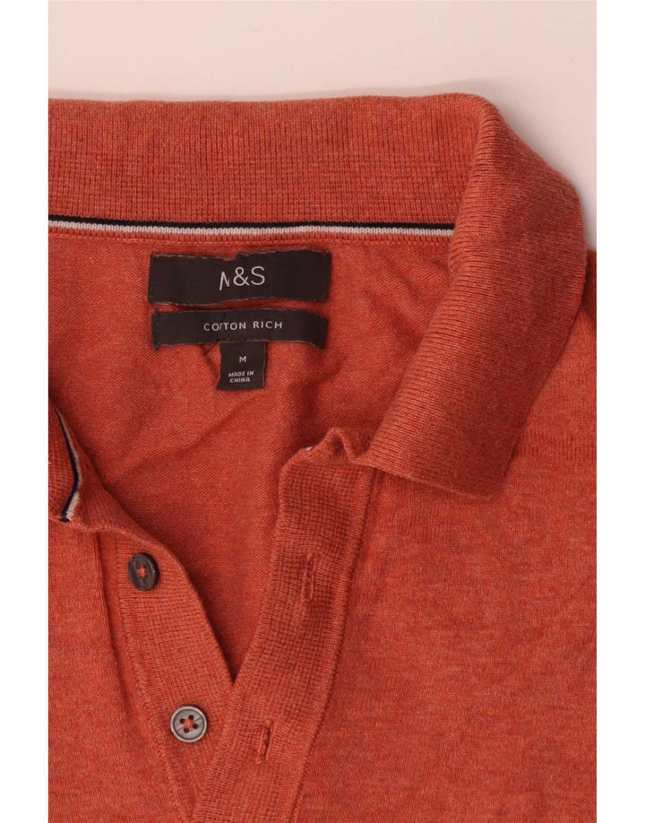 Marks & Spencer Herre Kortærmet Polo Neck sweater Medium Orange