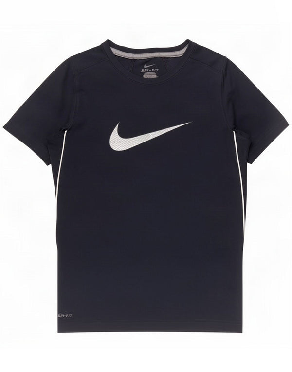 Nike Dri Fit grafisk T-shirt top 12-13 år stor marineblå polyester
