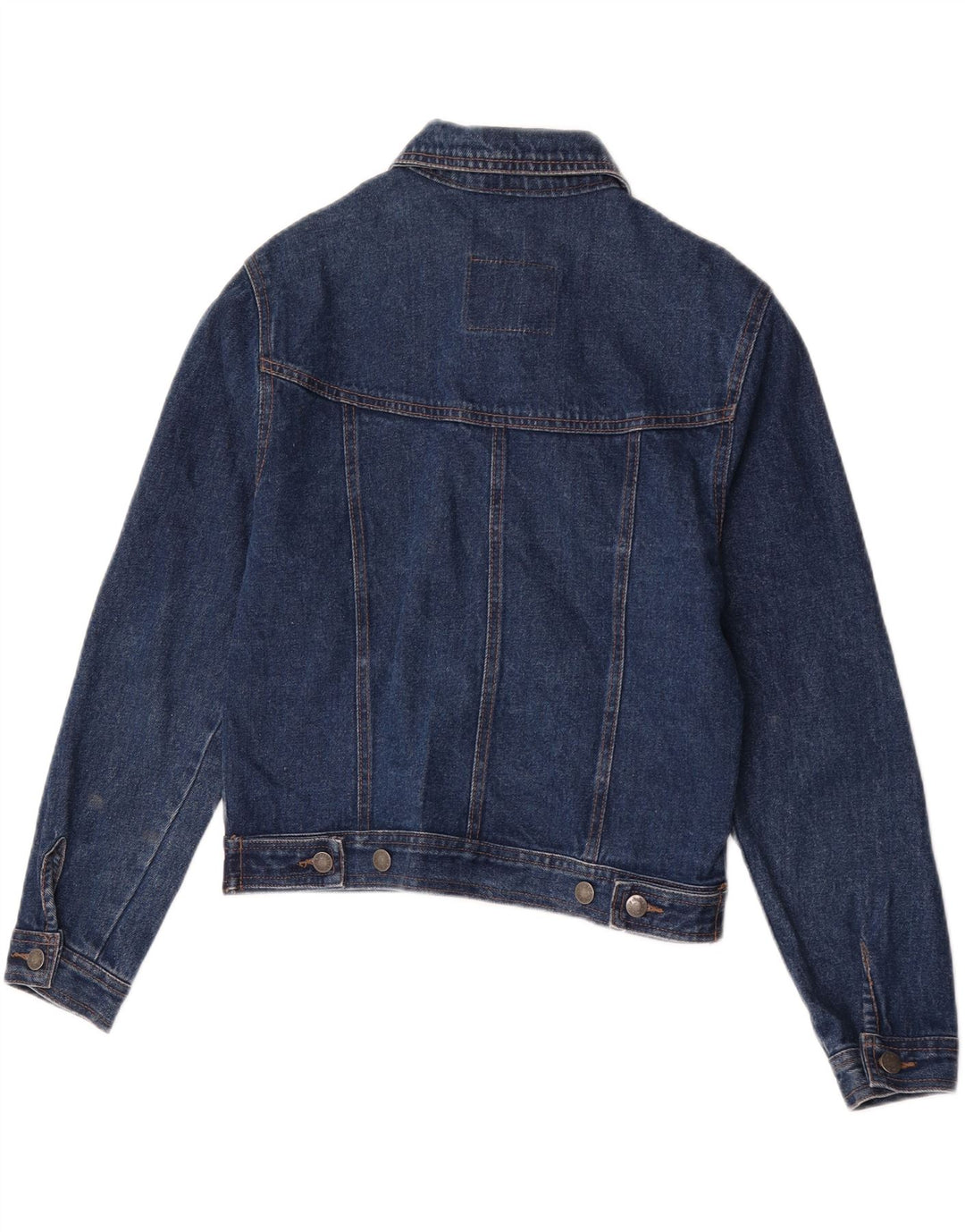 Vintage Dame Crop Denim Jacket UK 14 Medium Blue Cotton
