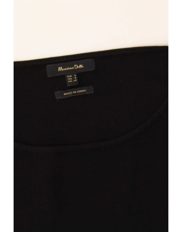Massimo Dutti Dame Boat Neck Jumper Sweater UK 10 Small Black