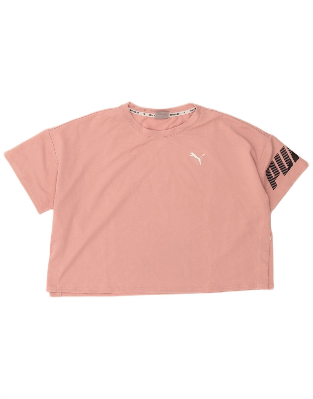Puma Womens Crop Grafisk T-Shirt Top UK 16 Large Pink Polyester