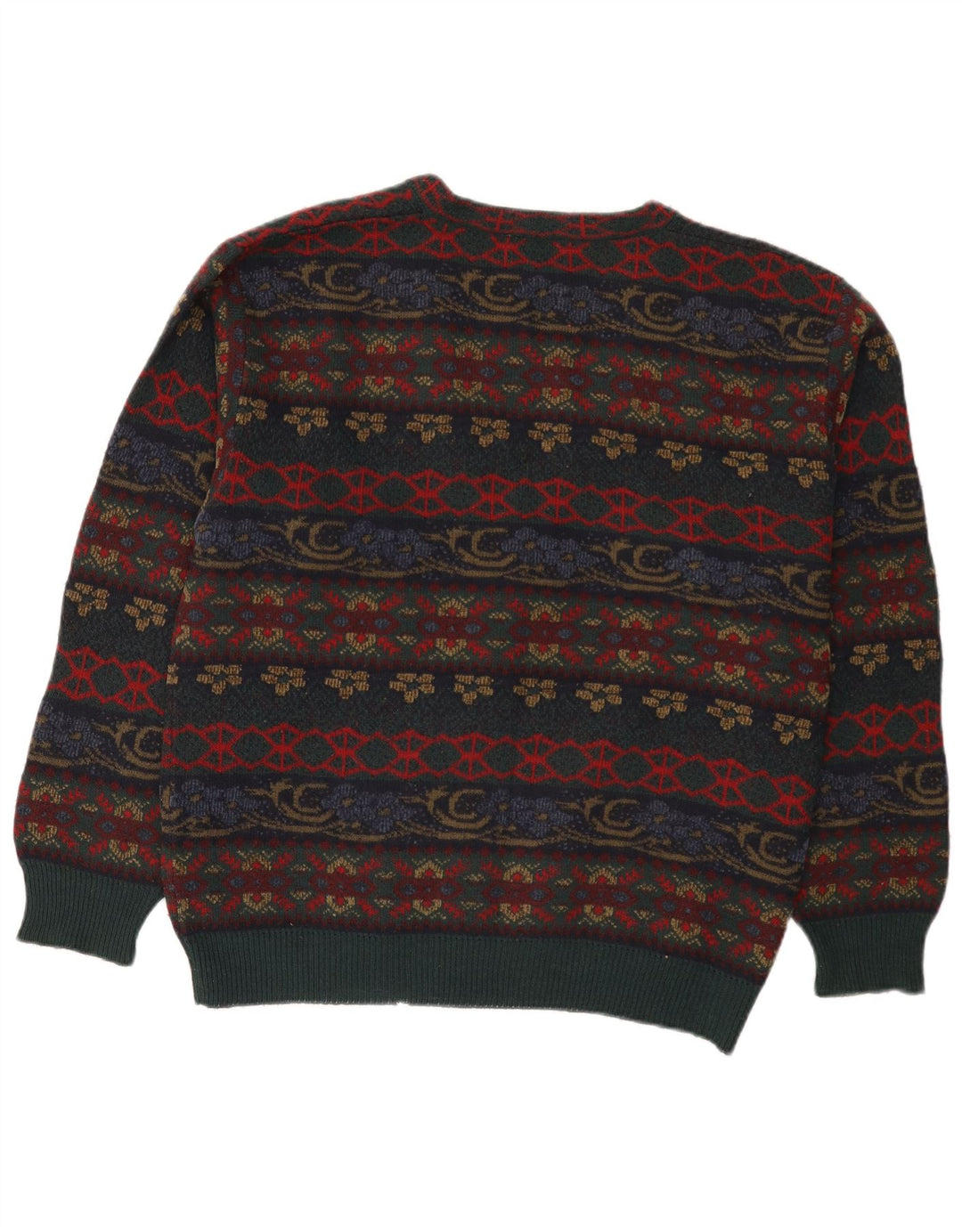 Vintage herre cardigan sweater stor flerfarvet Fair Isle akryl