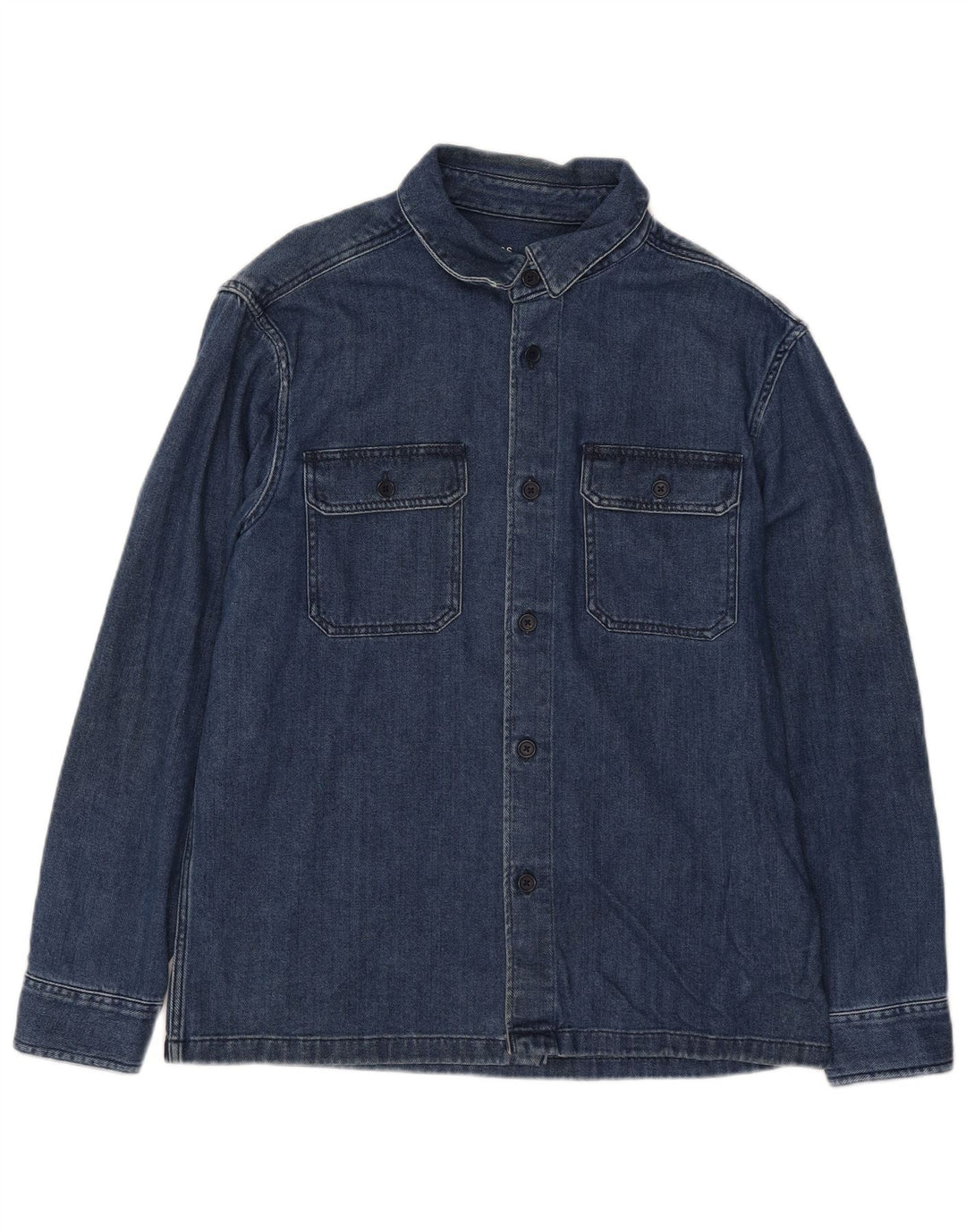 Marks & Spencer Herre Overshirt Denim Shirt Large Blue Cotton Classic