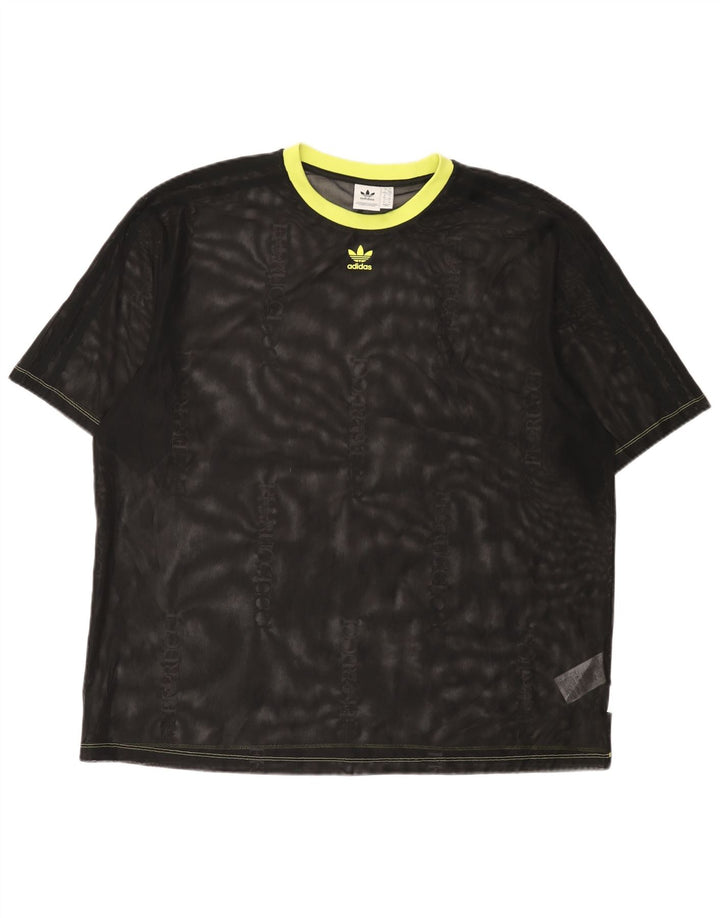 Adidas Dame T-Shirt Top UK 18 XL Sort Polyester