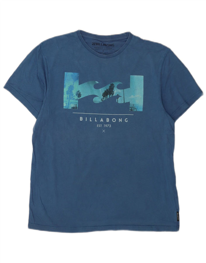 Billabong Herre Grafisk T-Shirt Top Lille Blå Bomuld
