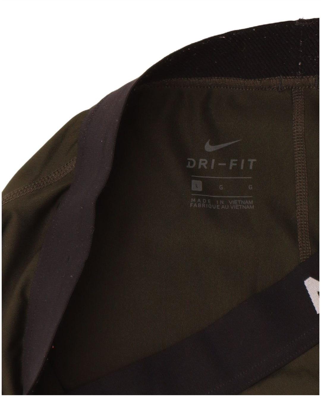 NIKE Dame Dri Fit Grafiske Leggings UK 14 Stor Khaki Polyester