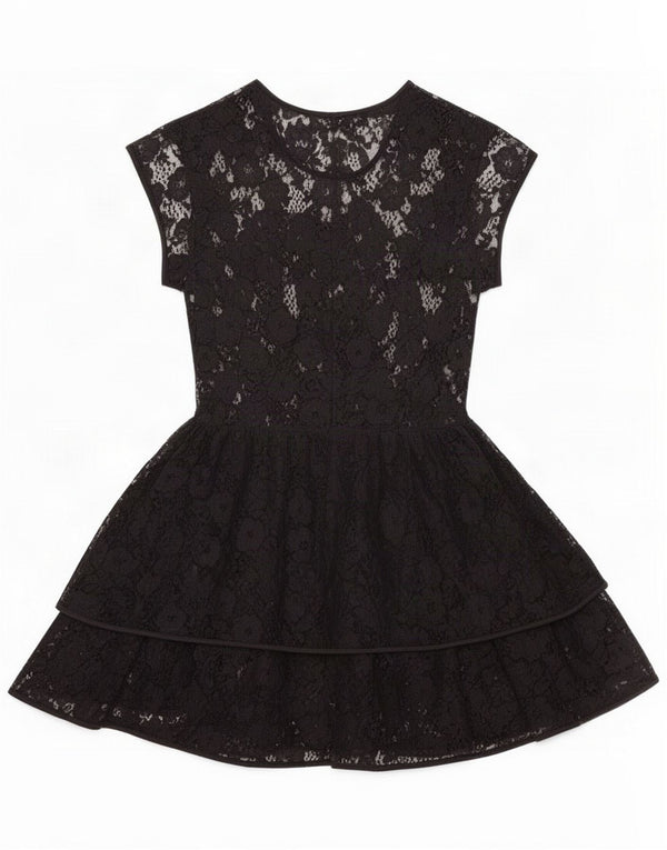 Vintage Kvinder Blonde Swing Kjole UK 10 Small Black Floral