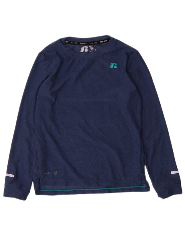 Russell Athletic Boys Dri-Power Top Langærmet 6-7 år Small Navy Blue