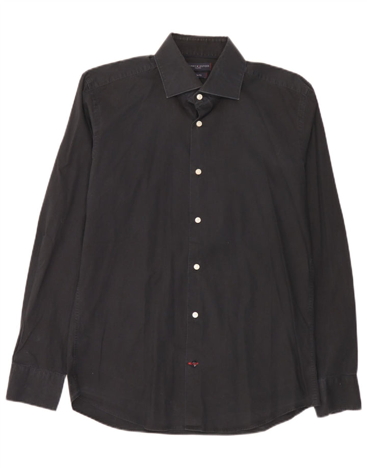 Tommy Hilfiger Skræddersyet Slim Fit skjorte herre str. 40 15 3/4 Medium Sort