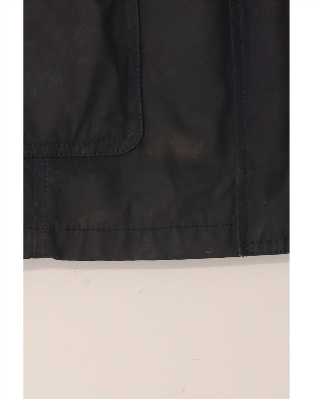 Fat Face Dame Hætte Vokset Bomuldsjakke UK 12 Medium Navy Blue Polyester