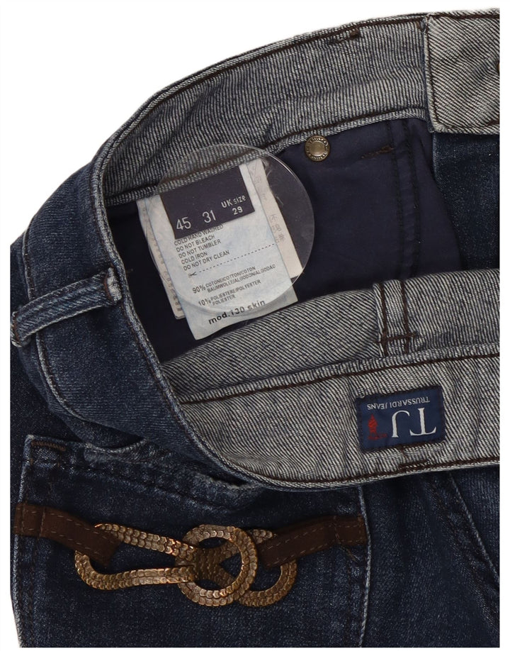 TRUSSARDI Dame Slim Jeans W29 L30 Marineblå Bomuld