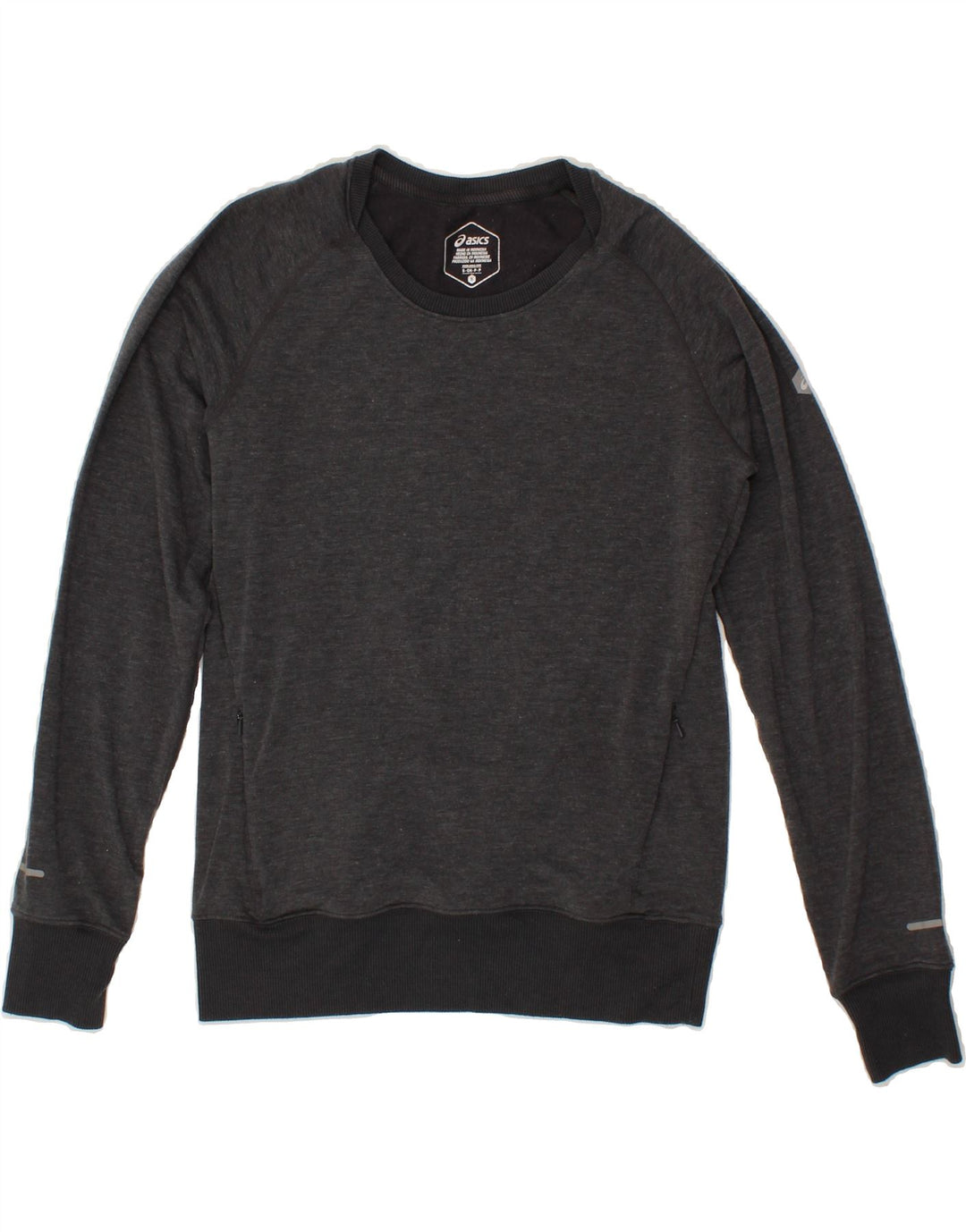 ASICS Womens Sweatshirt Jumper UK 10 Small Grey Cotton Vintage Asics and Second-Hand Asics from Messina Hembry 
