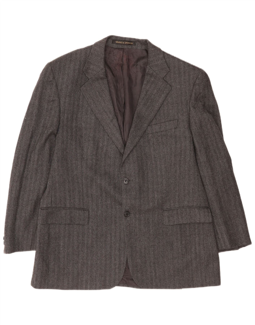 Marks & Spencer Herre 2-knaps blazerjakke UK 44 XL Grå nålestribet uld