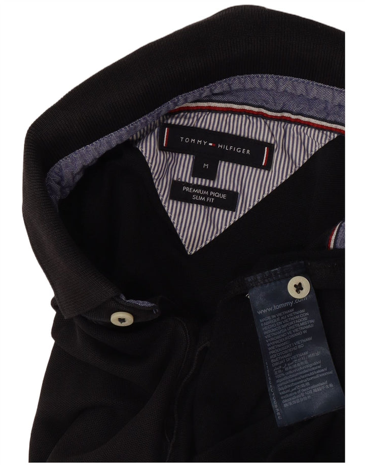 Tommy Hilfiger Herre Slim Fit Polo Shirt Medium Sort Bomuld