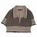 Zara dame cardigan sweater med 3/4 ærmer i overstørrelse UK 14 mellem grå stribet