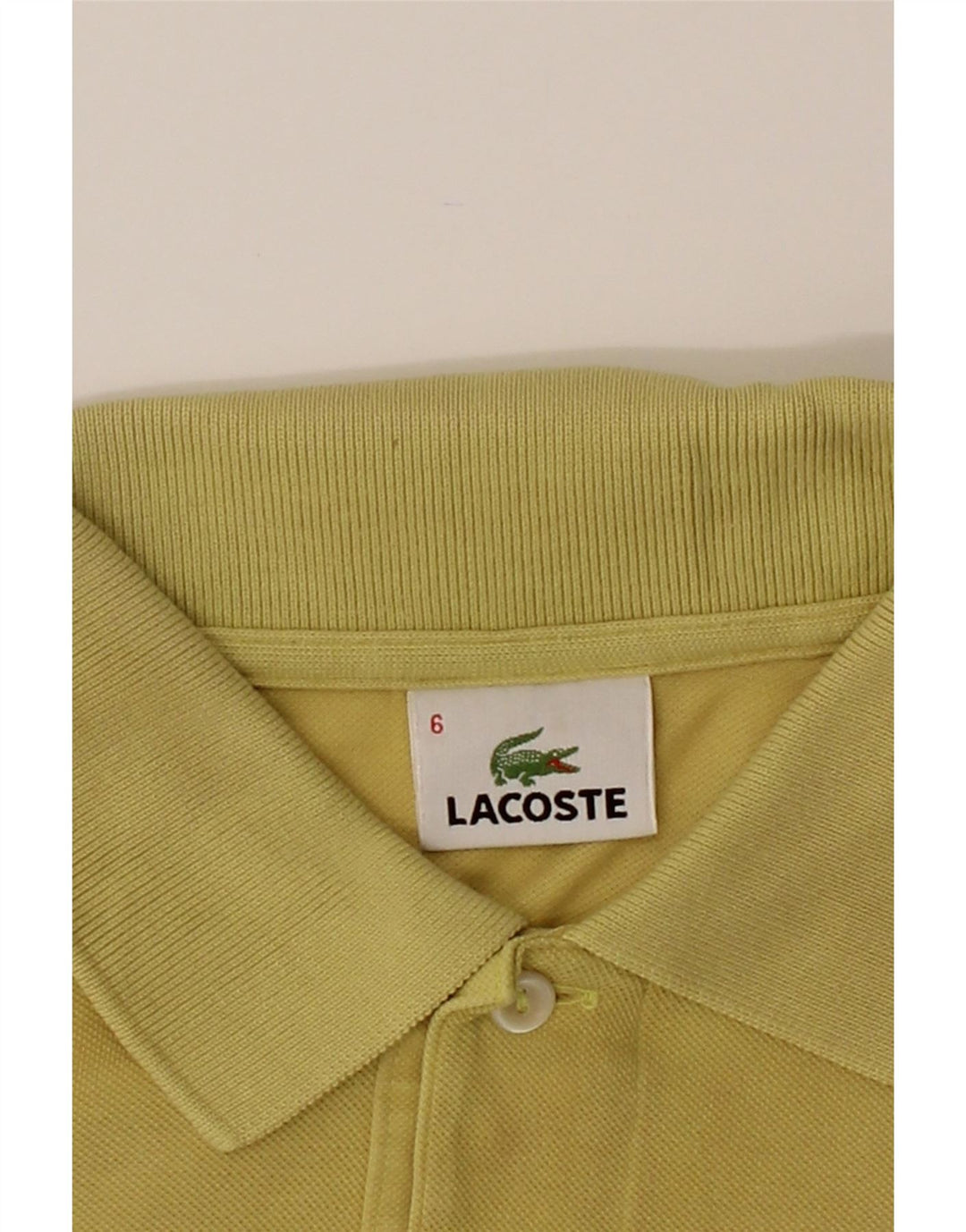 LACOSTE Mens Polo Shirt Size 6 XL Yellow Cotton Vintage Lacoste and Second-Hand Lacoste from Messina Hembry 
