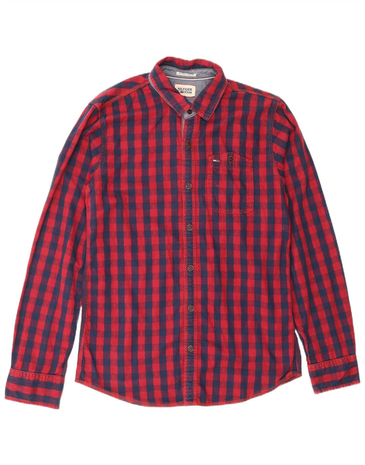 Tommy Hilfiger Herre Regular Fit skjorte Lille rød ternet bomuld