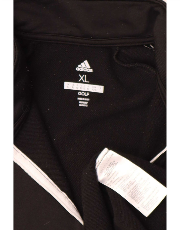 Adidas Herre Zip Neck Pullover Træningsdragt Top XL Sort Polyester