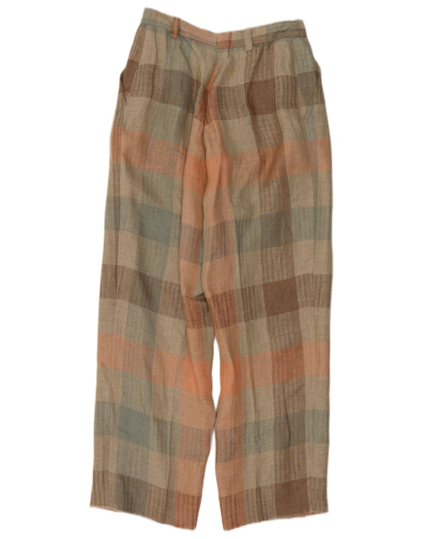 Vintage Womens Pegged Chino Trousers W26 L26 Multicoloured Gingham