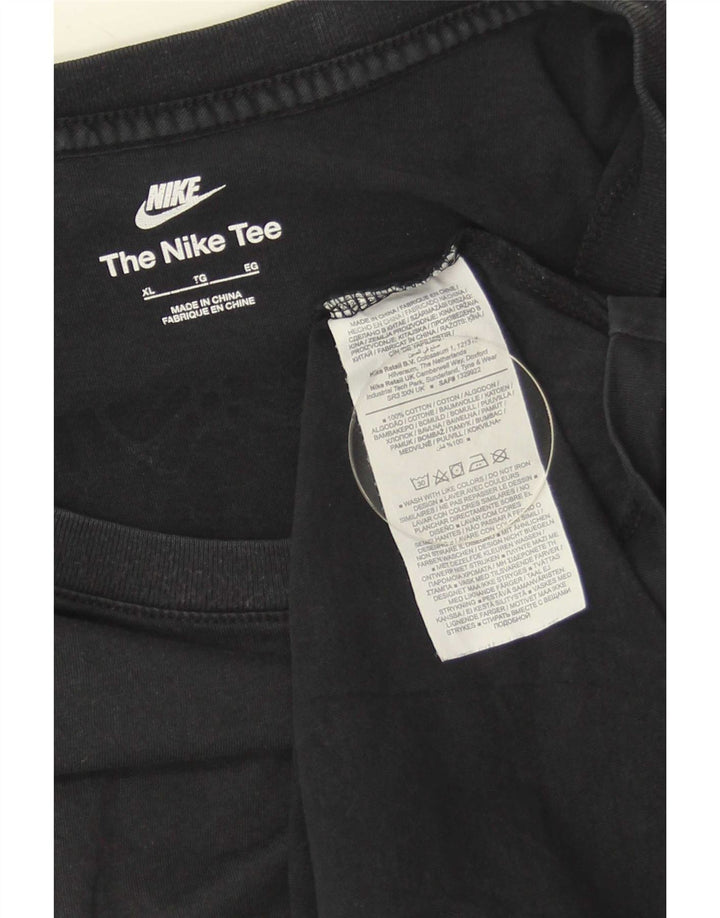 Nike grafisk T-shirt top til mænd XL sort bomuld