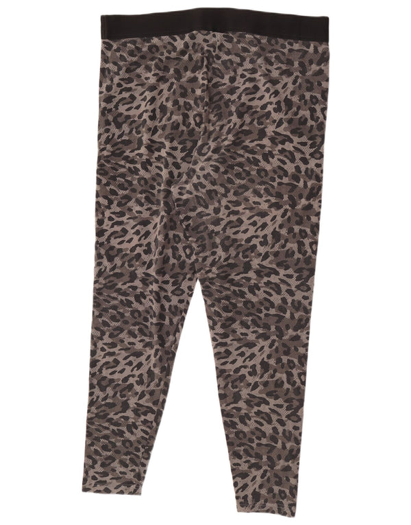 Adidas Dame Leggings UK 20 2XL Grå Animal Print