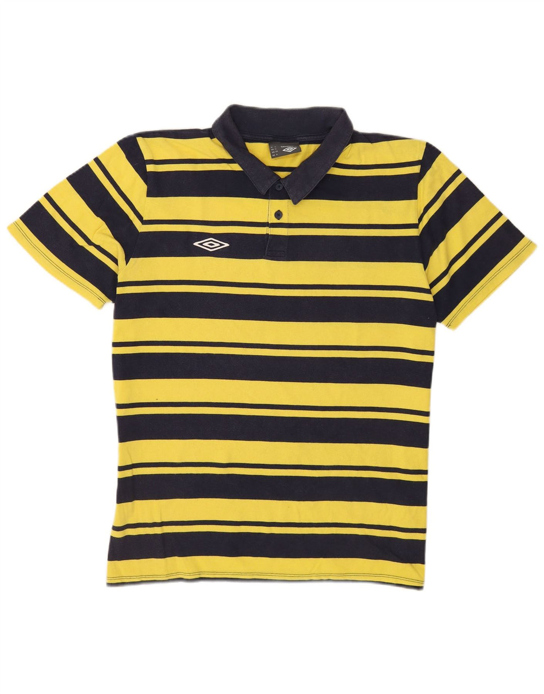 Umbro Herre Polo Shirt XL Gul Stribet Bomuld