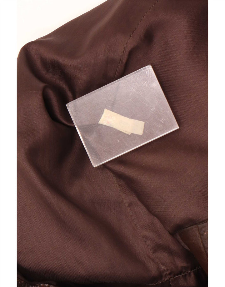 Vintage læderfrakke til kvinder UK 14 Medium Brun
