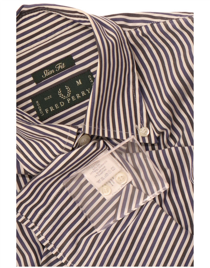 Fred Perry Herre Slim Fit skjorte Medium marineblå nålestribet bomuld
