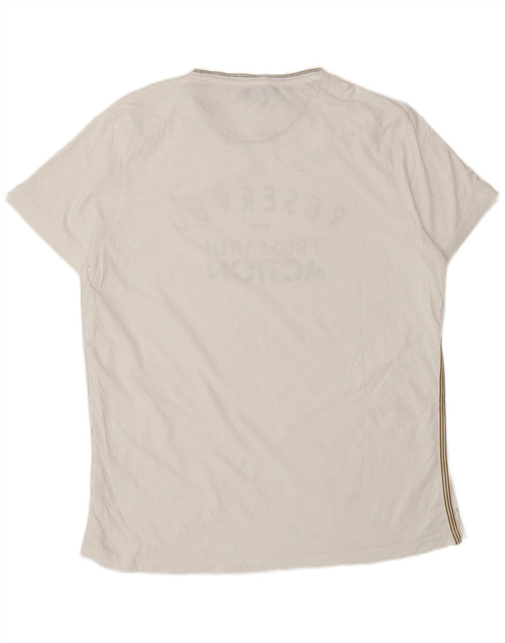 Trussardi Herre Grafisk T-Shirt Top 2XL Hvid Bomuld