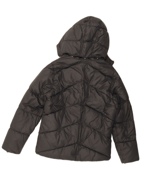 Nike Girls Hooded Padded Jacket 13-14 Years XL Black Polyester
