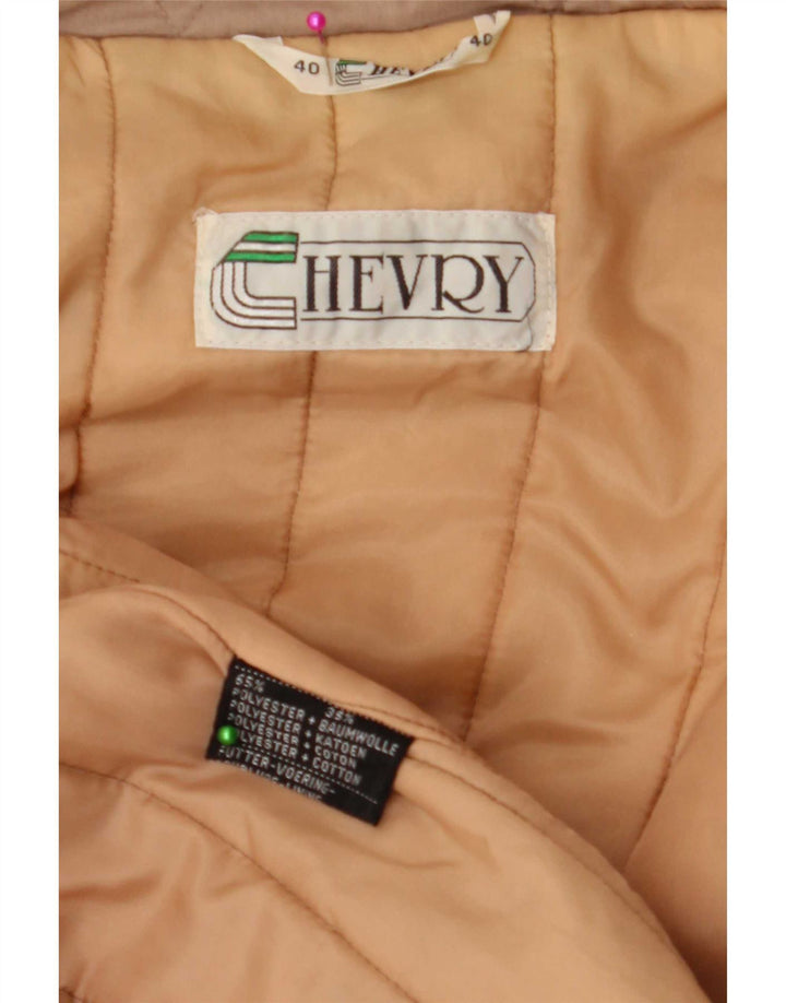 Vintage Oversized Trench Coat til kvinder EU 40 Medium Beige Polyester