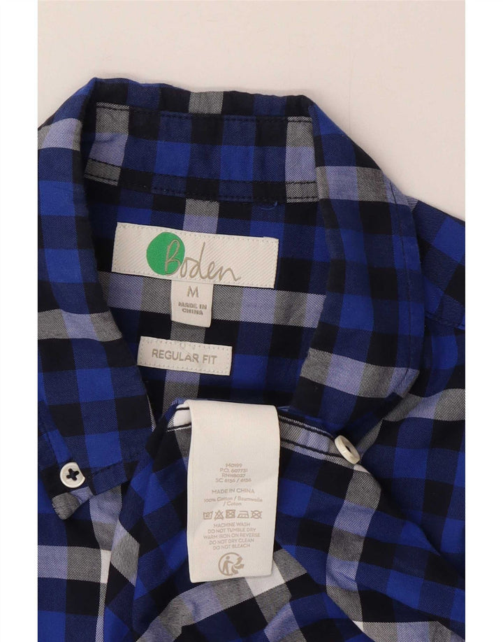 Boden Herre Regular Fit Flanellskjorte Medium Blue Ternet Bomuld