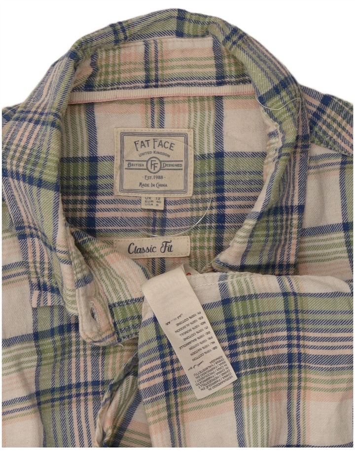 Fat Face Dame Classic Fit Flanell Shirt UK 12 Medium Multicolored Check