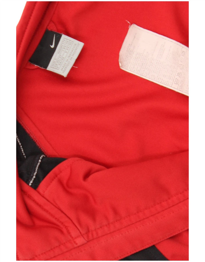 Nike træningsdragt til mænd, topjakke UK 35/37 Small Red Colourblock Polyester