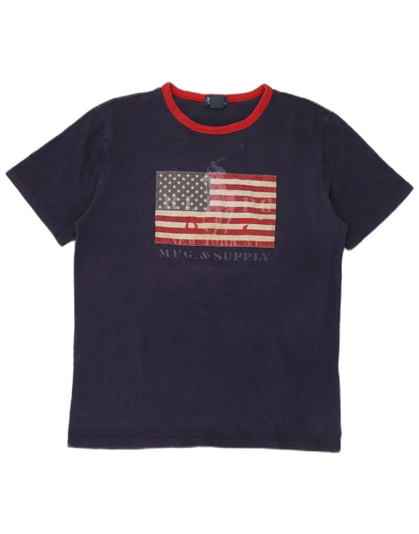 Polo Ralph Lauren drenge grafisk t-shirt top 15-16 år XL marineblå bomuld