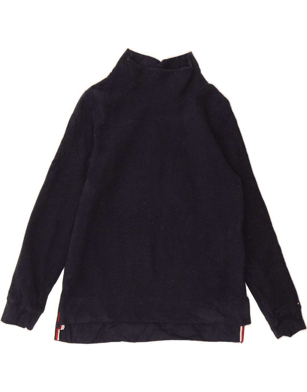 TOMMY HILFIGER Womens Fleece Jumper UK 14 Medium Navy Blue Vintage Tommy Hilfiger and Second-Hand Tommy Hilfiger from Messina Hembry 
