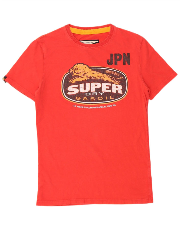 Superdry Grafisk T-shirt top til mænd, lille rød bomuld
