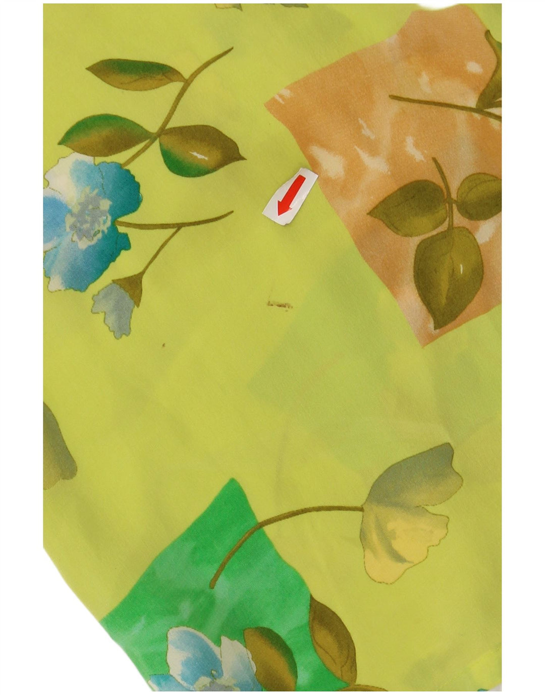 CHERIE Dame Gennemsigtig kortærmet skjortebluse IT 48 XL Grøn blomster