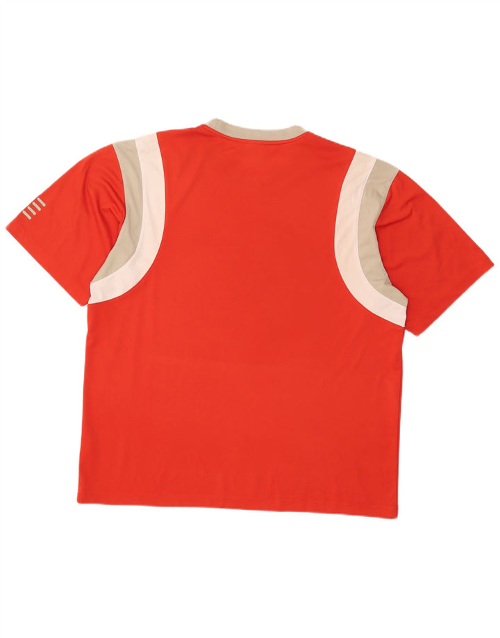 Fila Herre T-Shirt Top IT 52/54 Stor Rød Colourblock Polyester