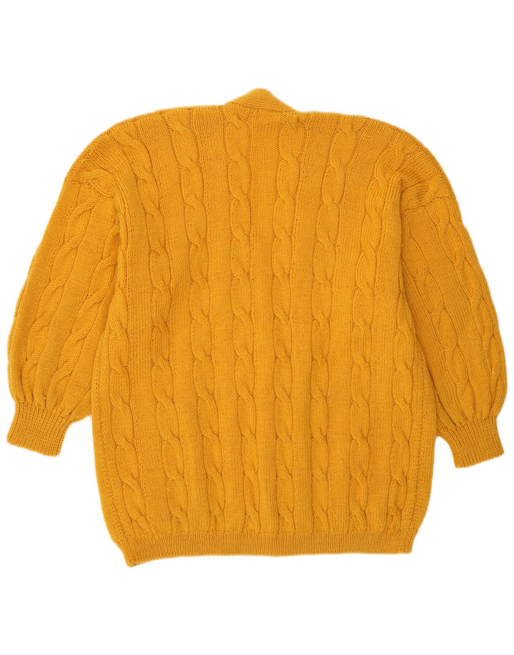 Vintage dame cardigan sweater UK 16 Large Yellow