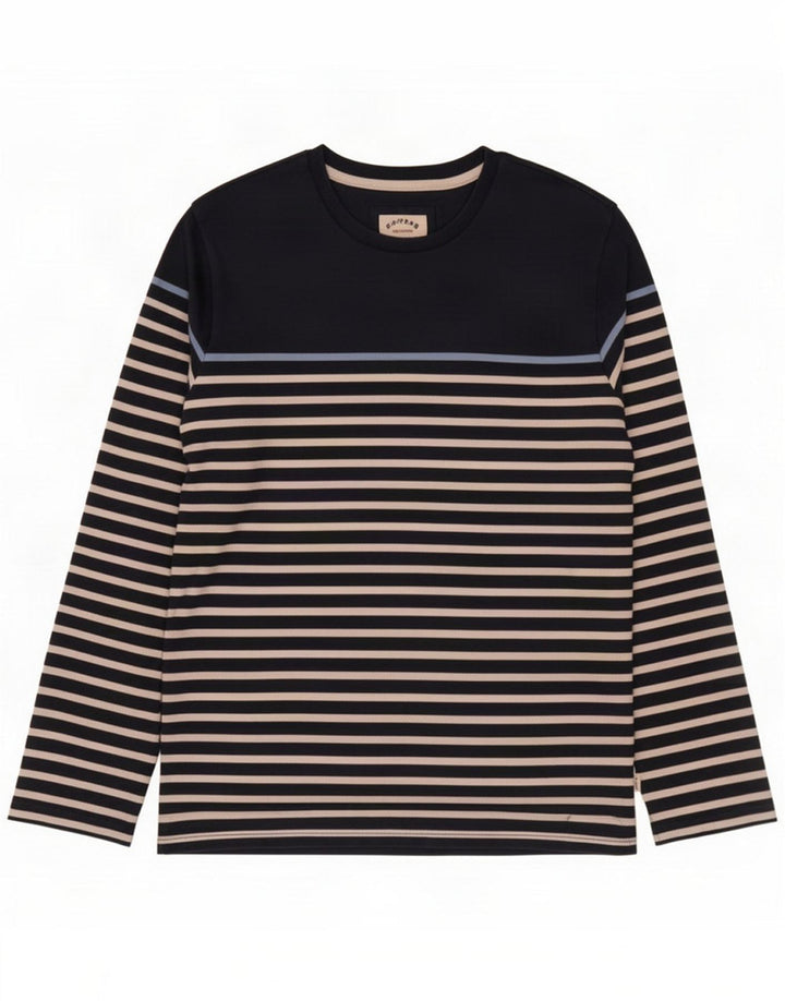 Fat Face Herre Top Langærmet Medium Navyblå Stribet Bomuld