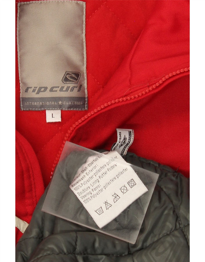 Rip Curl Herre Windbreaker Jacket UK 40 Large Red Colourblock Polyester
