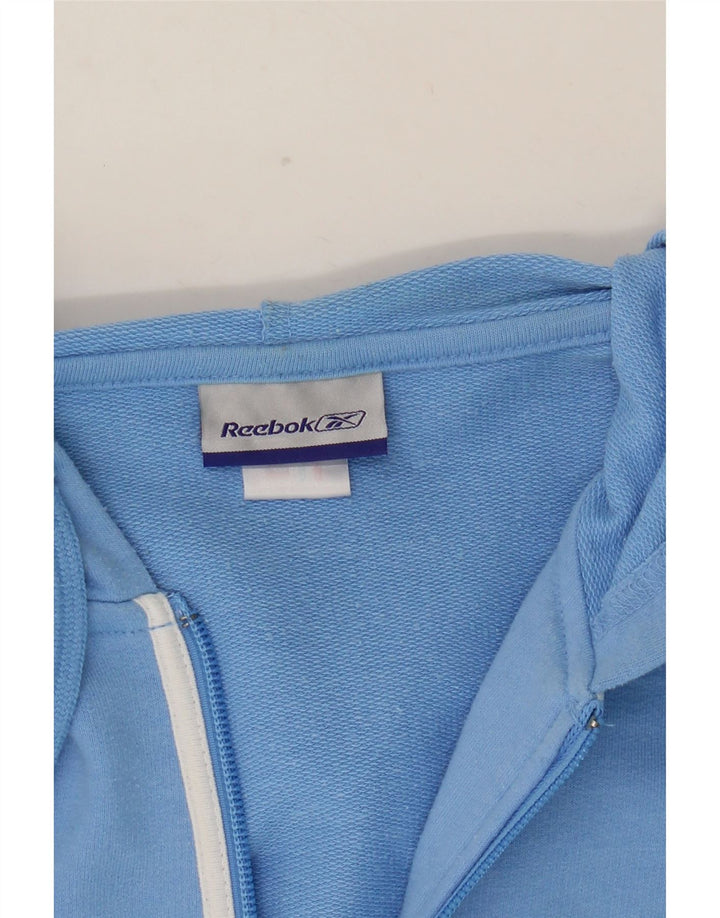 Reebok hættetrøje med lynlås til kvinder UK 10 Lille blå polyester