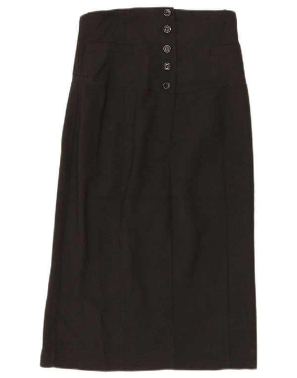Topshop Dame Højtalje Maxi Nederdel UK 12 Medium W26 Sort