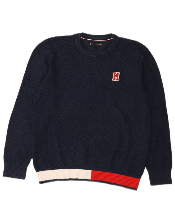 Tommy Hilfiger drenge sweater med rund hals 11-12 år marineblå