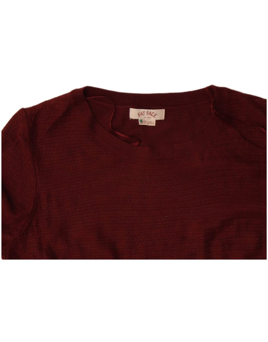 FAT FACE Dame 3/4-ærmet Jumper Dress UK 12 Medium Maroon Akryl
